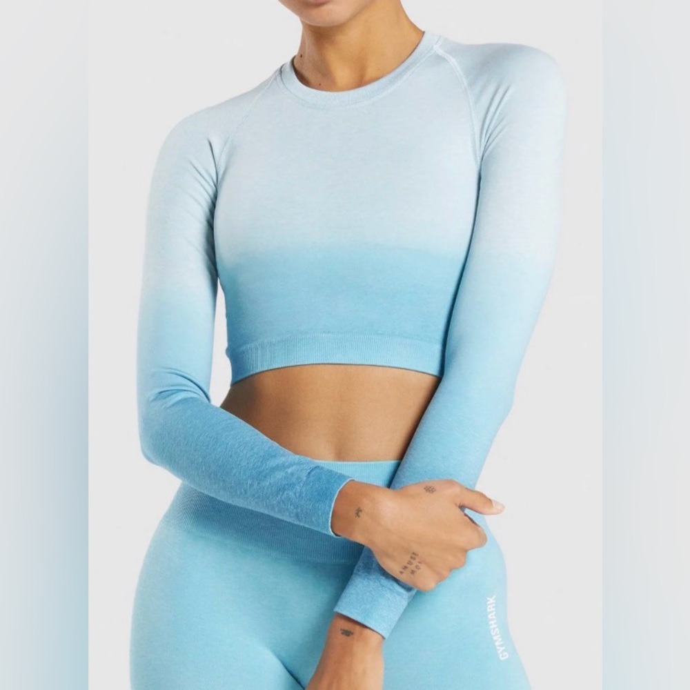 NWOT New Gymshark Adapt Ombre Seamless Long Sleeve Crop Top Woman’s Medium M